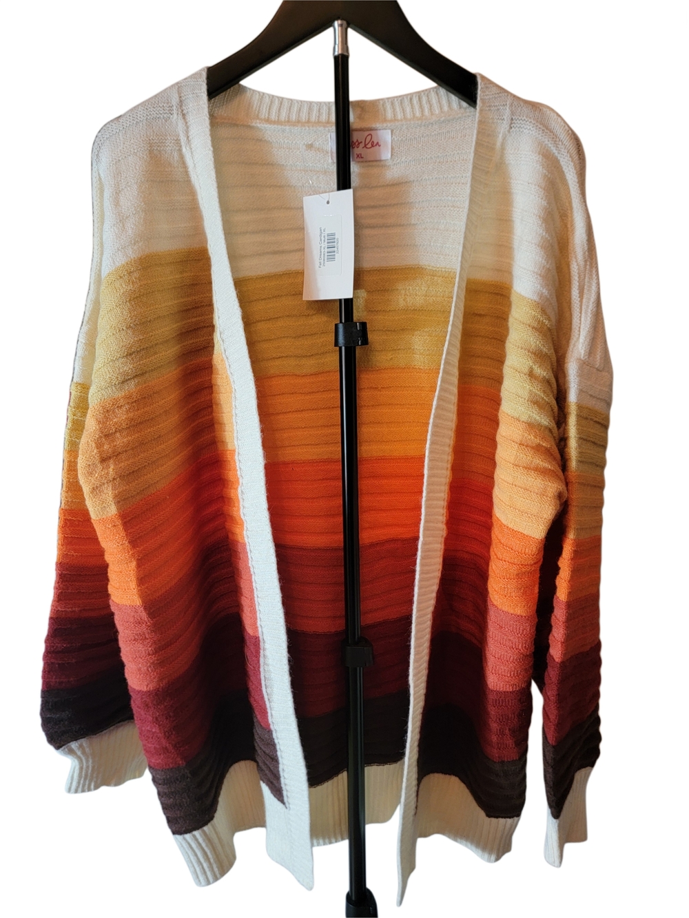 NWT Jess Lea Fall Dreams Striped Ombre Ribbed Cardigan Size XL